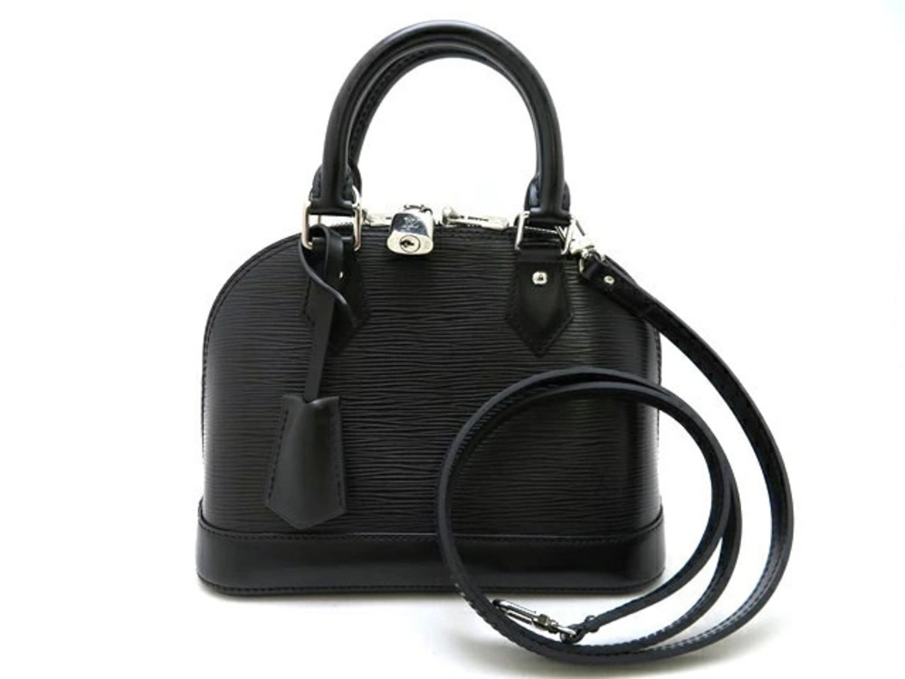 LOUIS VUITTON Alma 2way Shoulder Bag Epi Leather Noir Black